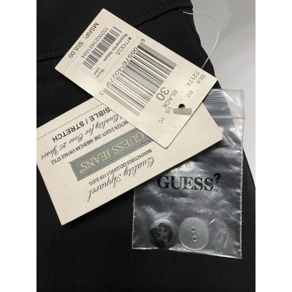 NWT Guess Womans Stretch Dress Pants Black Straight Leg Size 30 - Picture 5 of 8